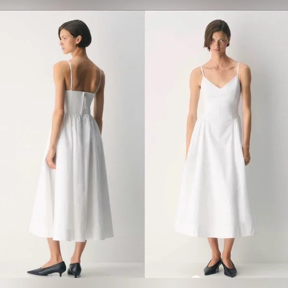 Wilfred Technique Poplin Maxi Dress Sz 0 Light Blue - Picture 11 of 14